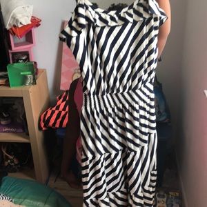 Blue and white striped